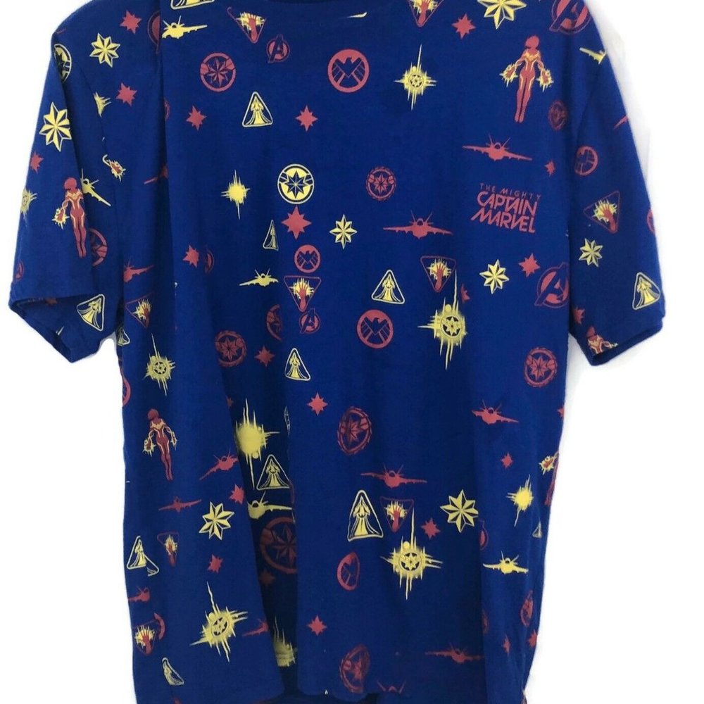 Marvel Comics Captain Marvel T-shirt Size XXL Blue